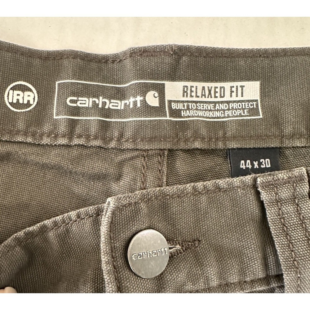 Carhartt Pants Brown Relaxed Fit Canvas Work Pants Mens Size 44 X 30 - Irregular - Picture 3 of 5